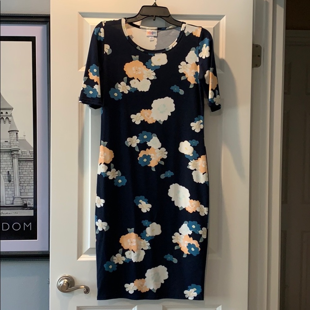 LuLaRoe navy floral dress